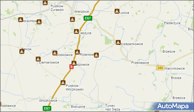 mapa Budziszów gmina Kobierzyce, Budziszów gmina Kobierzyce na mapie Targeo