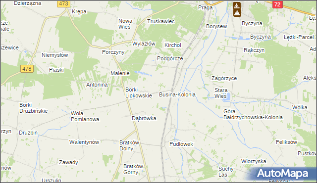 mapa Busina-Kolonia, Busina-Kolonia na mapie Targeo