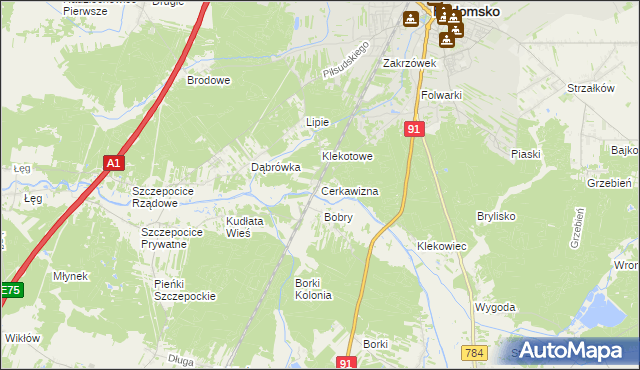 mapa Cerkawizna, Cerkawizna na mapie Targeo