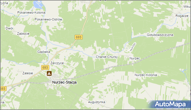 mapa Chanie-Chursy, Chanie-Chursy na mapie Targeo