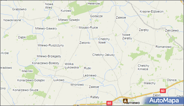 mapa Chełchy-Jakusy, Chełchy-Jakusy na mapie Targeo