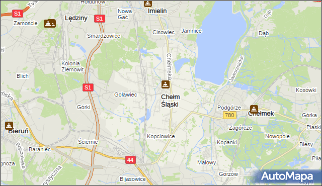 mapa Chełm Śląski, Chełm Śląski na mapie Targeo