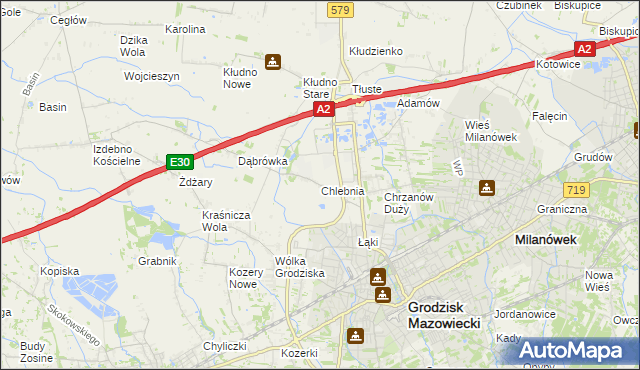 mapa Chlebnia, Chlebnia na mapie Targeo