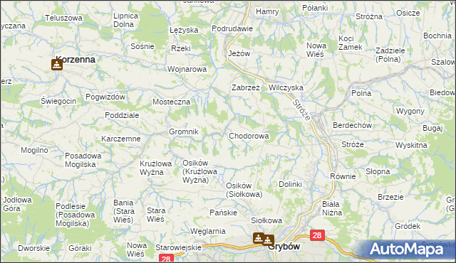 mapa Chodorowa, Chodorowa na mapie Targeo