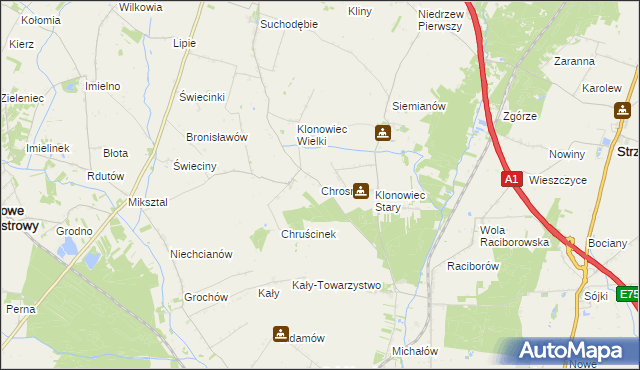 mapa Chrosno gmina Łanięta, Chrosno gmina Łanięta na mapie Targeo