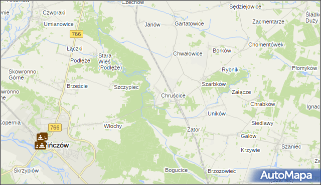mapa Chruścice, Chruścice na mapie Targeo