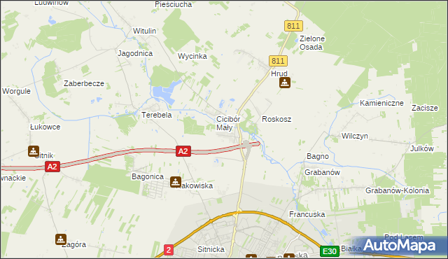 mapa Cicibór Duży, Cicibór Duży na mapie Targeo