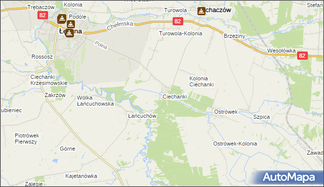 mapa Ciechanki, Ciechanki na mapie Targeo