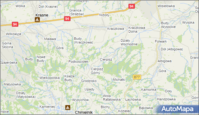 mapa Cierpisz gmina Łańcut, Cierpisz gmina Łańcut na mapie Targeo