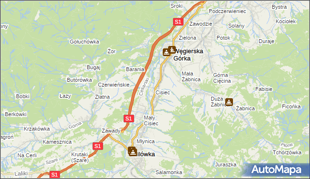 mapa Cisiec, Cisiec na mapie Targeo