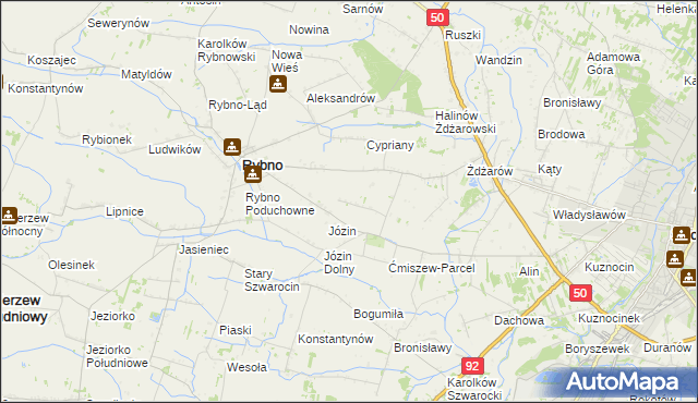 mapa Ćmiszew Rybnowski, Ćmiszew Rybnowski na mapie Targeo