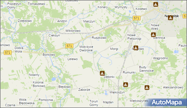 mapa Czajki gmina Nasielsk, Czajki gmina Nasielsk na mapie Targeo