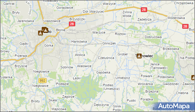 mapa Czeluśnica, Czeluśnica na mapie Targeo