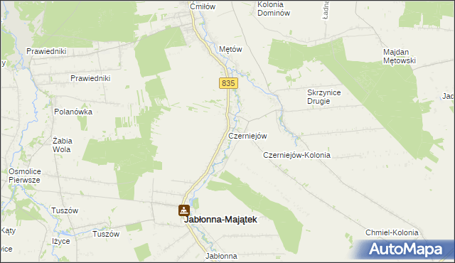 mapa Czerniejów gmina Jabłonna, Czerniejów gmina Jabłonna na mapie Targeo