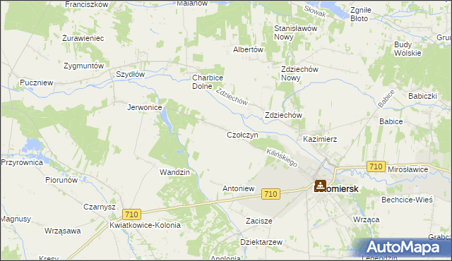 mapa Czołczyn, Czołczyn na mapie Targeo