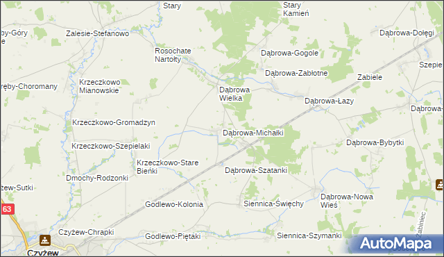 mapa Dąbrowa-Michałki, Dąbrowa-Michałki na mapie Targeo