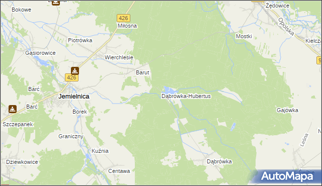 mapa Dąbrówka-Hubertus, Dąbrówka-Hubertus na mapie Targeo