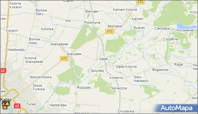 mapa Dębe gmina Żelazków, Dębe gmina Żelazków na mapie Targeo