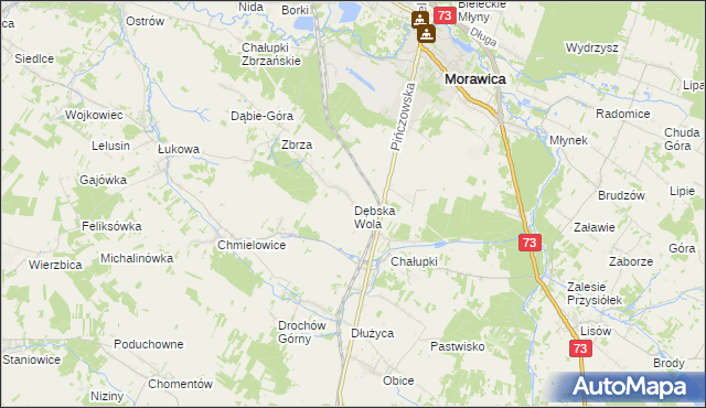 mapa Dębska Wola, Dębska Wola na mapie Targeo