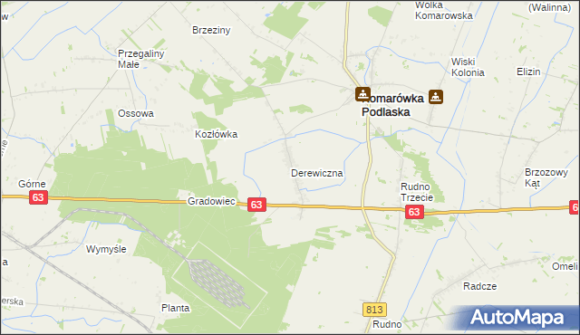 mapa Derewiczna, Derewiczna na mapie Targeo