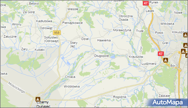 mapa Długopole, Długopole na mapie Targeo
