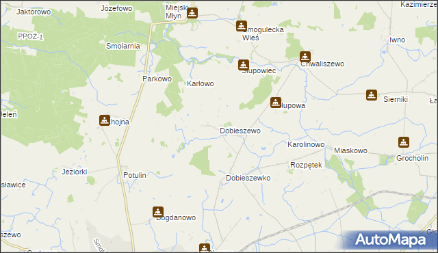 mapa Dobieszewo gmina Kcynia, Dobieszewo gmina Kcynia na mapie Targeo