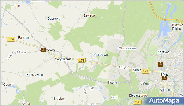 mapa Dolaszewo, Dolaszewo na mapie Targeo