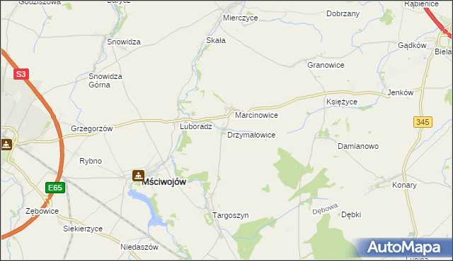 mapa Drzymałowice, Drzymałowice na mapie Targeo