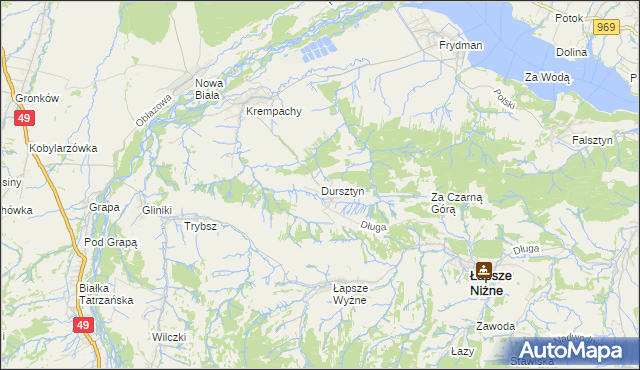 mapa Dursztyn, Dursztyn na mapie Targeo