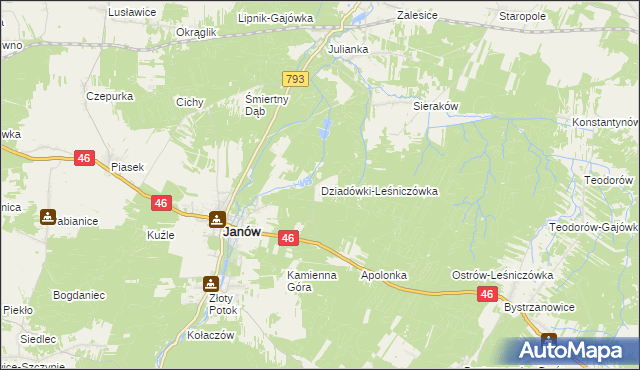 mapa Dziadówki-Leśniczówka, Dziadówki-Leśniczówka na mapie Targeo