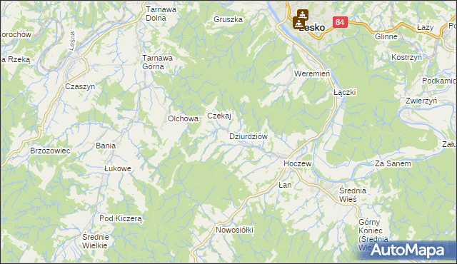 mapa Dziurdziów, Dziurdziów na mapie Targeo