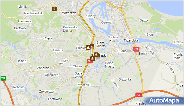 mapa Gdańska, Gdańsk na mapie Targeo