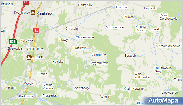 mapa Gertrudów, Gertrudów na mapie Targeo