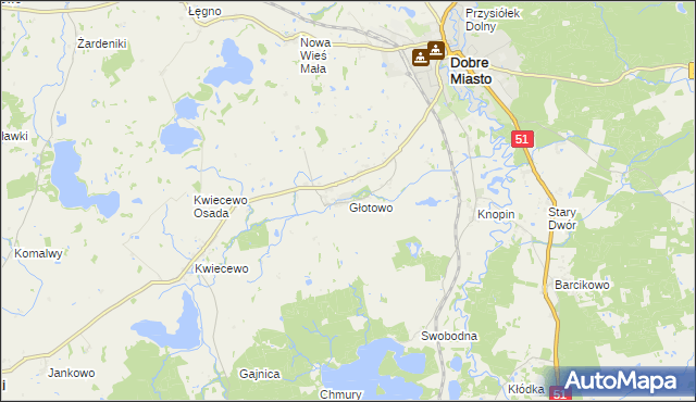 mapa Głotowo, Głotowo na mapie Targeo