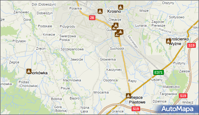 mapa Głowienka, Głowienka na mapie Targeo