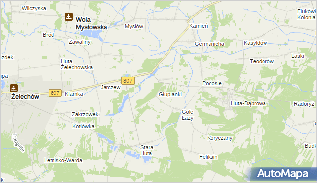 mapa Głupianki, Głupianki na mapie Targeo