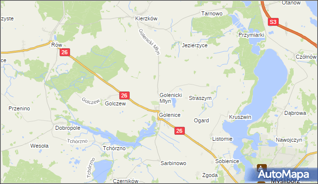 mapa Golenicki Młyn, Golenicki Młyn na mapie Targeo