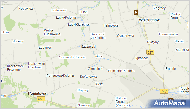 mapa Góra gmina Wojciechów, Góra gmina Wojciechów na mapie Targeo