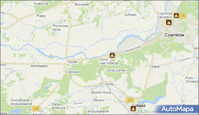 mapa Góra nad Notecią, Góra nad Notecią na mapie Targeo