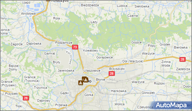 mapa Gorajowice, Gorajowice na mapie Targeo