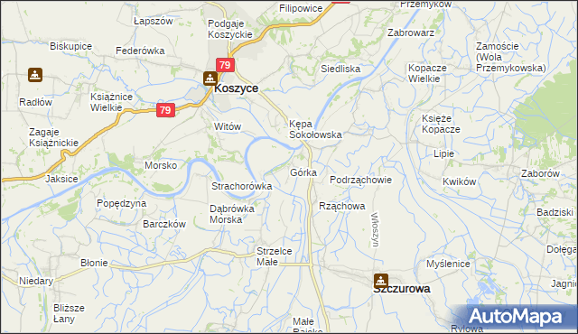 mapa Górka gmina Szczurowa, Górka gmina Szczurowa na mapie Targeo