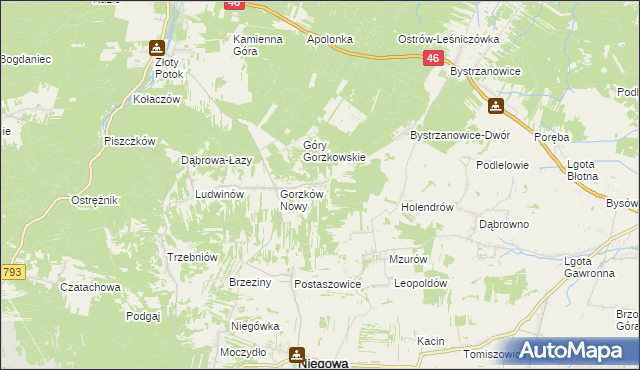 mapa Gorzków Stary, Gorzków Stary na mapie Targeo
