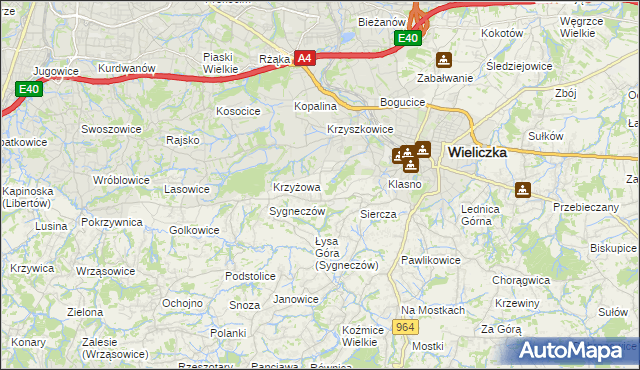 mapa Grabówki gmina Wieliczka, Grabówki gmina Wieliczka na mapie Targeo