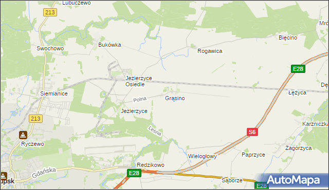 mapa Grąsino, Grąsino na mapie Targeo