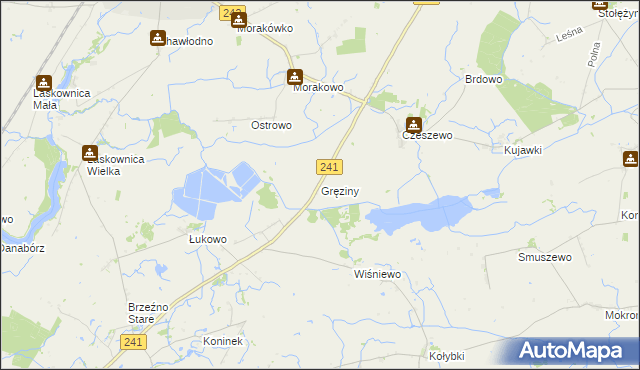 mapa Gręziny, Gręziny na mapie Targeo