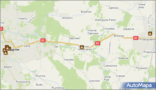 mapa Grochów Włościański, Grochów Włościański na mapie Targeo