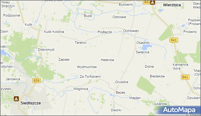 mapa Helenów gmina Wierzbica, Helenów gmina Wierzbica na mapie Targeo