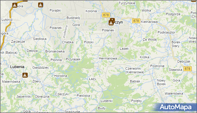 mapa Hermanowa, Hermanowa na mapie Targeo