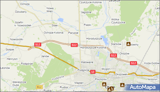 mapa Horodyszcze-Kolonia, Horodyszcze-Kolonia na mapie Targeo