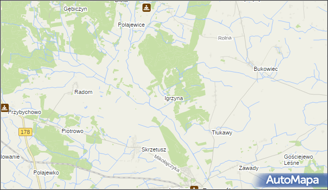 mapa Igrzyna, Igrzyna na mapie Targeo